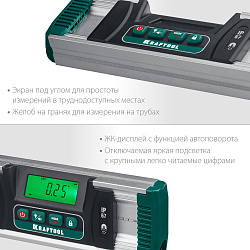  EXTREM уровень-уклономер электронный, 0-360°, Точность 0,05°, HOLD, Подсветка экрана, IP67, KRAFTOOL 