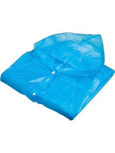  Дождевик-плащ полиэтиленовый, голубой, на кнопках Komfi/100 