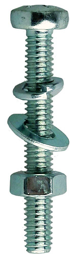  Винт (DIN7985) в комплекте с гайкой (DIN934), шайбой (DIN125), шайбой пруж. (DIN127),M4 x 16 мм,25шт 