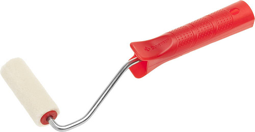  Мини-валик ЗУБР "ЭКСПЕРТ" "ВЕЛЮР", 100% шерсть, ворс 4мм, ручка 6мм, d=15/100мм 