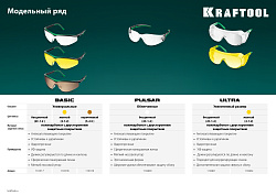  Защитные жёлтые очки KRAFTOOL BASIC стекло-моноблок с покрытием устойчивым к истиранию и запотеванию 