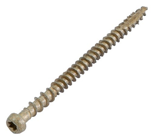  Шуруп для террасной доски Rusconnect NANO 5х50 мм двойн.резьба полуцилиндр. голов. песочный  /200 шт 