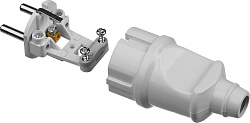  Вилка электрическая 6А/220В, с заземлением, белая, STAYER MAXElectro 55160-W 