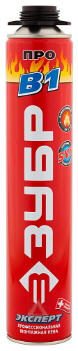  Пена проф, монтаж.,огнест. пист.,всесез.,красная,750 мл ЗУБР ЭКСПЕРТ ПРО B1 