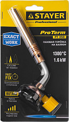  Горелка газовая на баллон, регулировка пламени, 1300С STAYER ProTerm 55586 