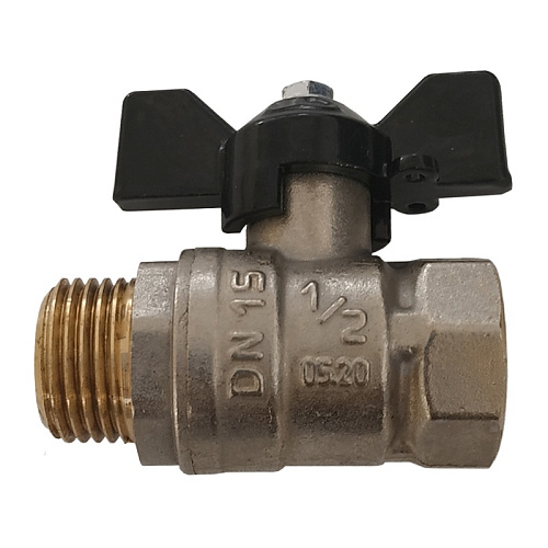  Кран шаровый PN40, 3/4" В/Н, бабочка 