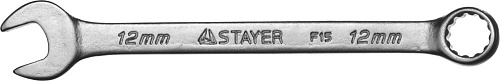  Ключ комбинированный 12 мм, гаечный, хромированный, STAYER "MASTER" 