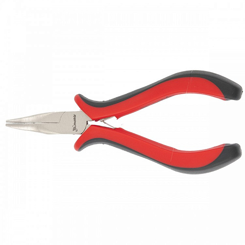  Длинногубцы Mini, 130 мм, никелированные, изогнутые, авторазжим, двухкомпонентные рукоятки// MATRIX 