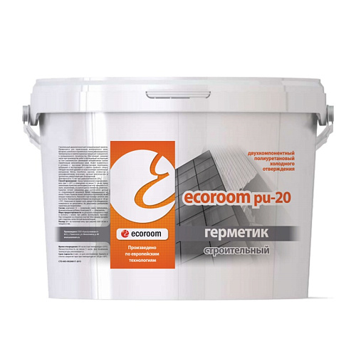  Герметик полиуретановый Ecoroom PU-20 2К (12,5 кг) серый 