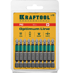  Биты PH2, 50 мм, тип хвостовика E 1/4", 10 шт в блистере KRAFTOOL 
