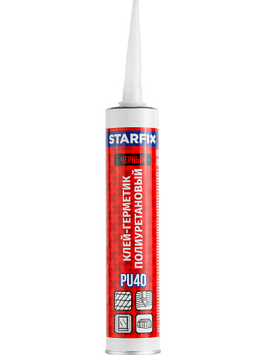  Клей-герметик полиуретановый PU40 STARFIX, черный 300 мл 