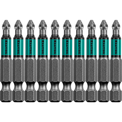  Биты PZ2, 50 мм, тип хвостовика E 1/4", 10 шт в блистере KRAFTOOL 