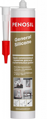  Герметик 100% силиконовый GENERAL SILICONE белый, нейтральный, 280мл PENOSIL 