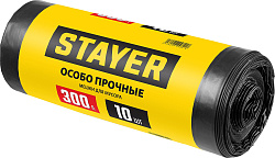  Строительные мусорные мешки STAYER 300л, 10шт, особопрочные, чёрные, HEAVY DUTY 