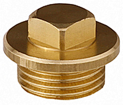  Заглушка GENERAL FITTINGS, 6-ти гранная головка с прижимной шайбой, никелиров. латунь, наружная 