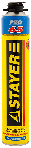  Пена STAYER BlackPRO 65 профессиональная, монтажная, пистолетная, всесезонная, 800м  (12 шт) 