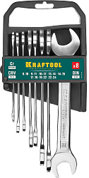 Набор рожковых гаечных ключей Kraftool 8 шт 8 - 24 мм 27033-H8C_z01 