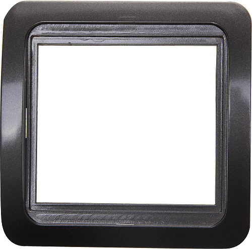  Панель СВЕТОЗАР "ГАММА"  накладная, цвет темно-серый металлик, 1 гнездо 