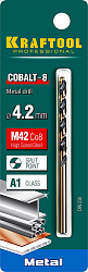  Сверло по металлу, COBALT-8, класс A, DIN 338, d=4.2 мм, HSS-Co(8%), KRAFTOOL 