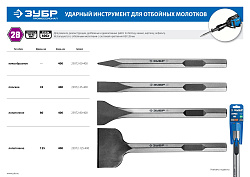  Зубило пикообразное БУРАН (400 мм; HEX 28) Зубр 29372-00-400 