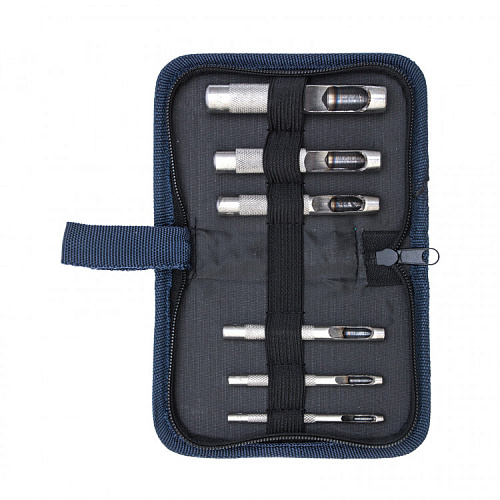  Набор пробойников для кожи 3; 4; 6; 8; 10; 12,5 мм, 6 шт, чехол// Сибртех 