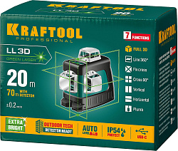  Нивелир зеленый лазерный KRAFTOOL LL 3D 