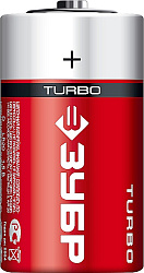  Батарейка щелочная 1.5 В, тип D, 2 шт, ЗУБР Turbo 