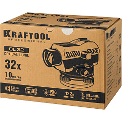  Оптический нивелир OL-32 увеличение 32Х рабочий диапазон 122 м, KRAFTOOL 