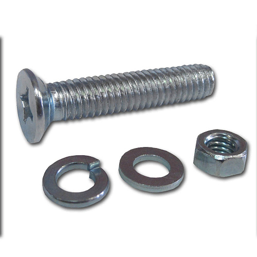 Винт (DIN965) в комплекте с гайкой (DIN934), шайбой (DIN125), шайбой пруж. (DIN127),M5 x 40 мм,12шт  