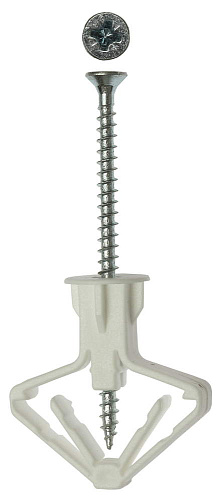  Дюбель 10 х 50 мм "бабочка" полипропилен. для гипсокартона, с оцинк. самор.,4шт ЗУБР "МАСТЕР" 