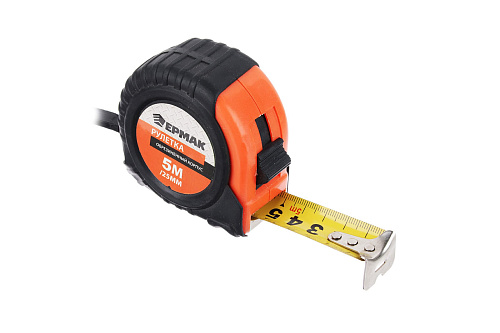  Рулетка ЕРМАК с обрезиненным корпусом, 5мх25мм 658-979 