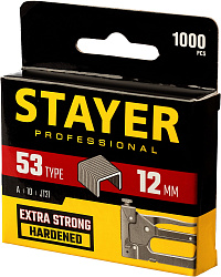  STAYER 12 мм скобы для степлера тонкие тип 53, 1000 шт 