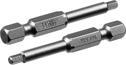  Биты торсионные кованые HEX6, 50мм, 2шт. обточ, Cr-Mo сталь, C 1/4", KRAFTOOL ЕХPERT 