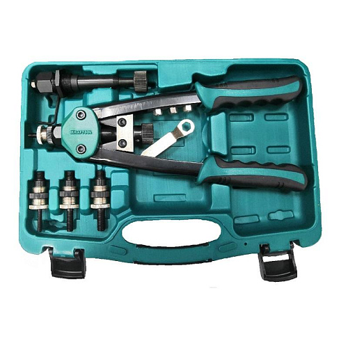  Заклепочник комбинированный двуручный резьбовые, вытяжные заклепки, KRAFTOOL Combo2-M10,кейс 31181 