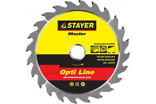  Диск пильный по дереву Оптимальный рез (160x20/16 мм; 24T) STAYER 3681-160-20-24_z01 