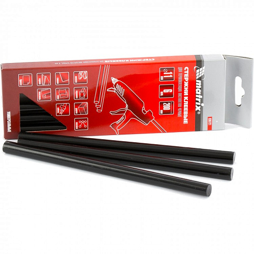  Стержни клеевые, чёрный, 11*200мм, 6 шт./упак. // MATRIX 