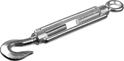  Талреп STAYER "MASTER" DIN 1480, крюк-кольцо, оцинкованный, М8, 10 шт 