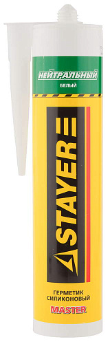  Герметик STAYER "MASTER" нейтральный силиконовый, белый, 260мл 
