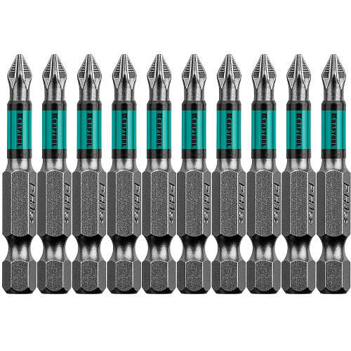  Биты PH1, 50 мм, тип хвостовика E 1/4", 10 шт в блистере KRAFTOOL 