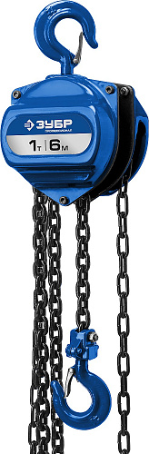 Таль цепная "ТШ-1-6" шестеренная, 1т / 6м, ЗУБР Профессионал 43082-1 