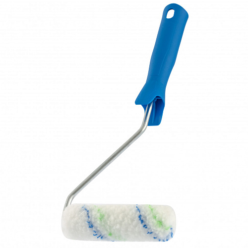  Мини-валик в сборе "Водные краски", 110 мм, ворс 12 мм,D - 16 мм, D ручки - 6 мм,полиэстер// Сибртех 