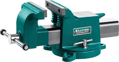  KRAFTOOL STEEL, 125 мм, стальные слесарные тиски 