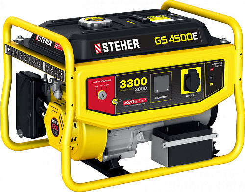  GS-4500Е бензиновый генератор с электростартером, 3300 Вт, STEHER 