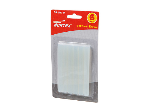  Клеевые стержни WORTEX (универс., 11.2х100 мм, 6 шт в блистере) 