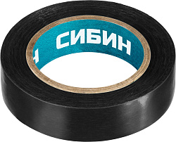  Изолента ПВХ, 10м х 15мм, черная СИБИН 