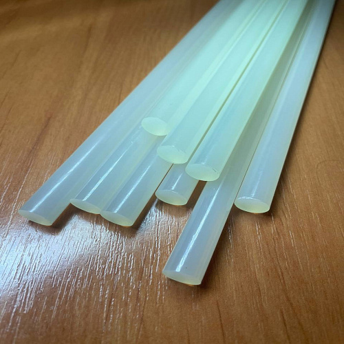  Прозрачные сверхпрочные клеевые стержни, d 7 х 150 мм (7-8 мм) ЗУБР Профессионал 6 шт. 38 г 