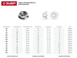  Гайка с фланцем М12 DIN 6923, класс прочности 6, оцинкованная, 5кг ЗУБР "МАСТЕР" 