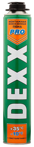  Пена DEXX PRO монтажная, пистолетная, всесезонная, 750мл (12шт) 