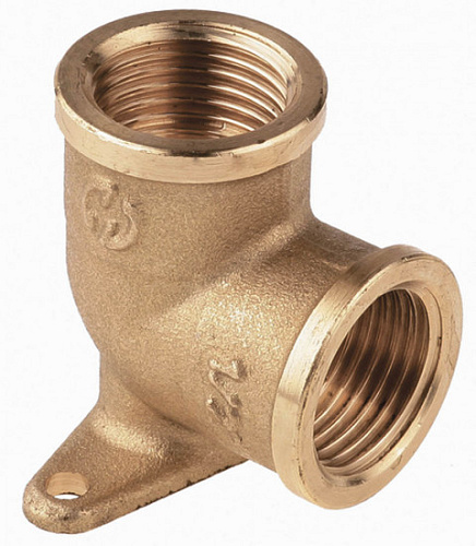  Уголок GENERAL FITTINGS с креплением к стене в двух точках, латунь, г/г, 1/2" 