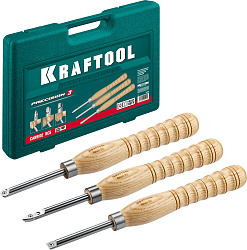  KRAFTOOL Precision-3 набор ручных резцов по дереву, 3шт, Твердосплав 